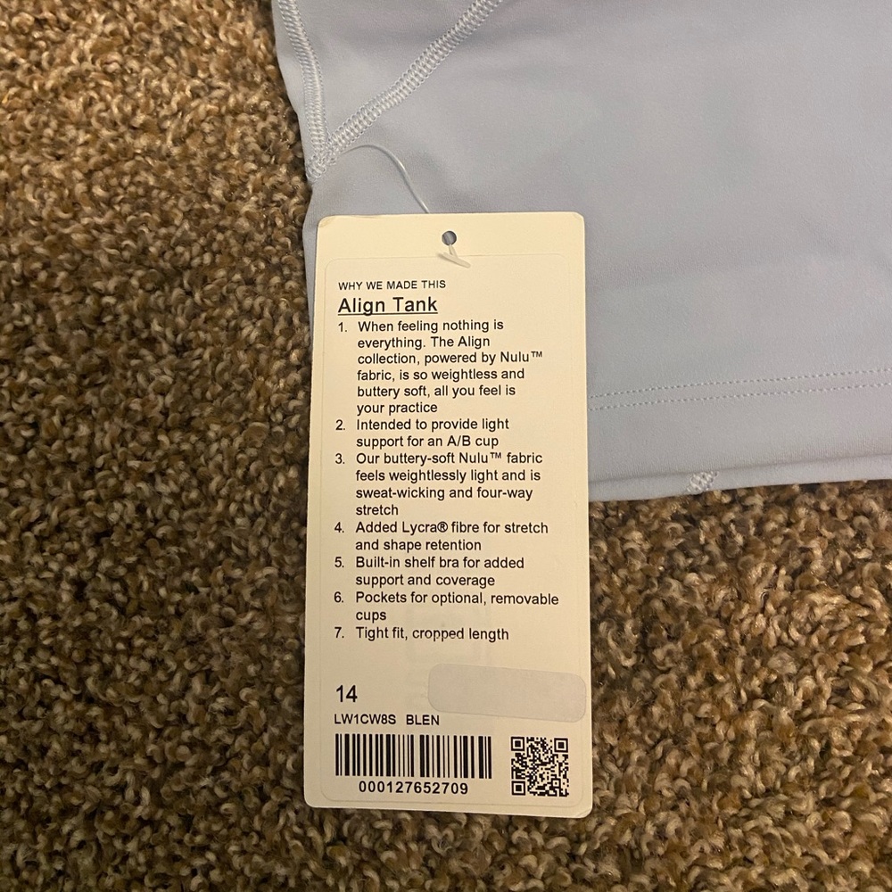 NWT Blue Linen Lululemon Align Tank - Picture 9 of 10
